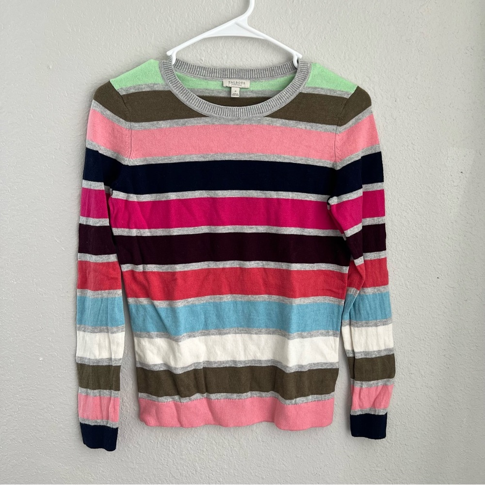 Talbots Petite Color Striped Sweater